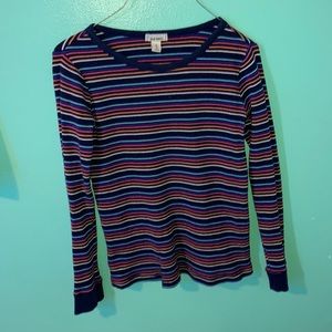a striped long sleeve shirt